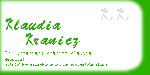 klaudia kranicz business card