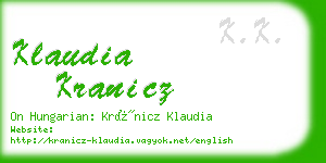 klaudia kranicz business card